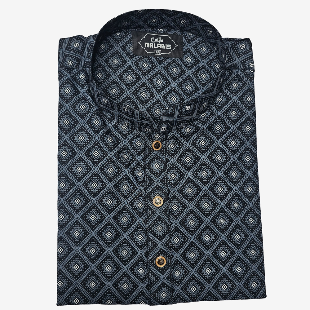 Cotton Digital Printed Panjabi For Men - Multicolor - 7434