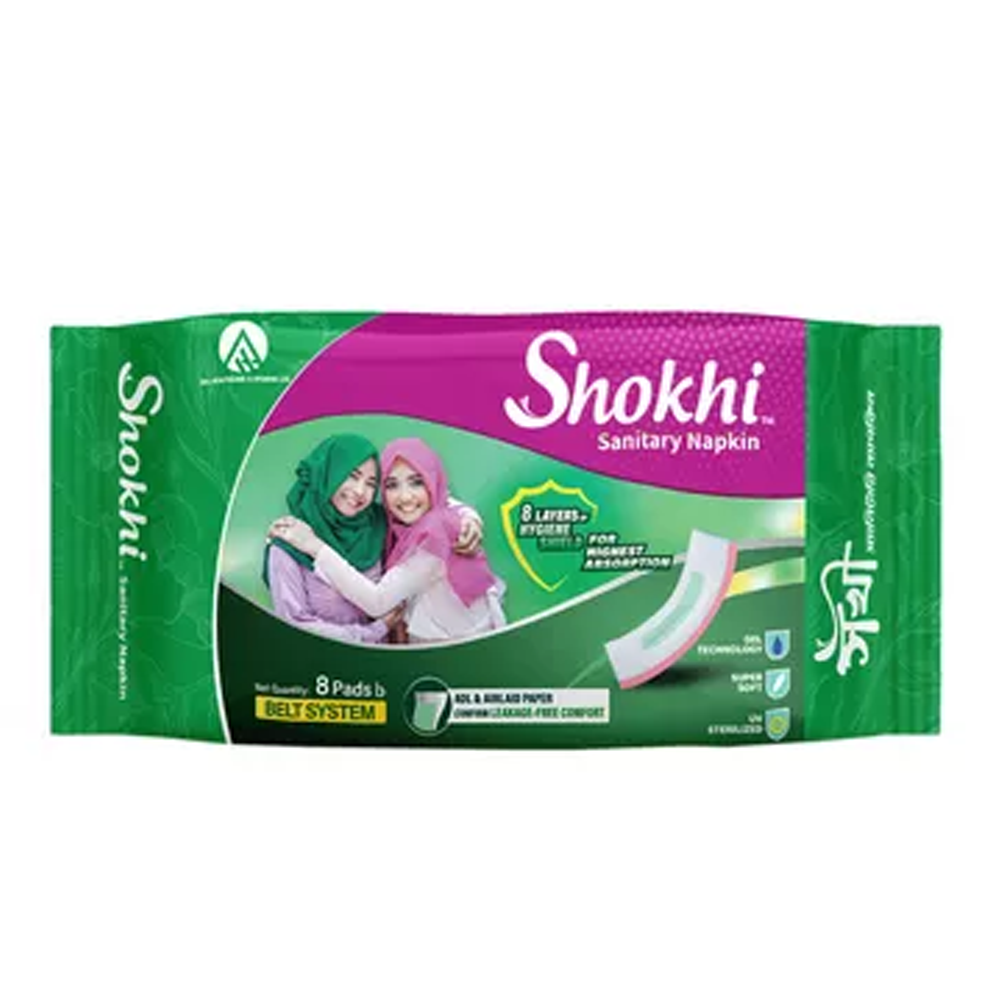 Shokhi Sanitary Napkin Belt - 8Pcs