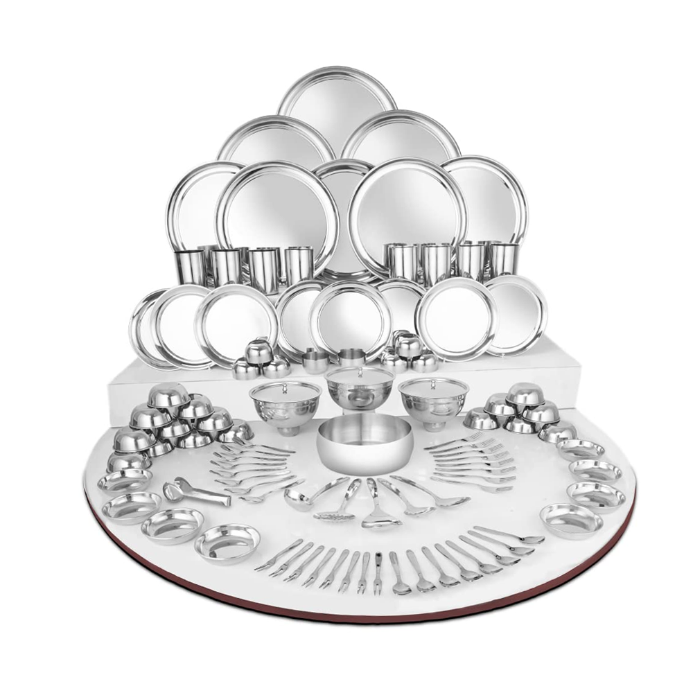 Set of 101 Pcs Stainless Steel Premium Dinner Set - Silver