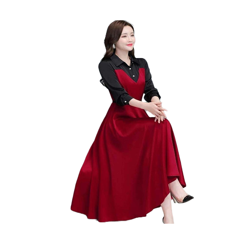 Linen Styles Elegant Long Sleeve Shirt For Women - Red - G-S02