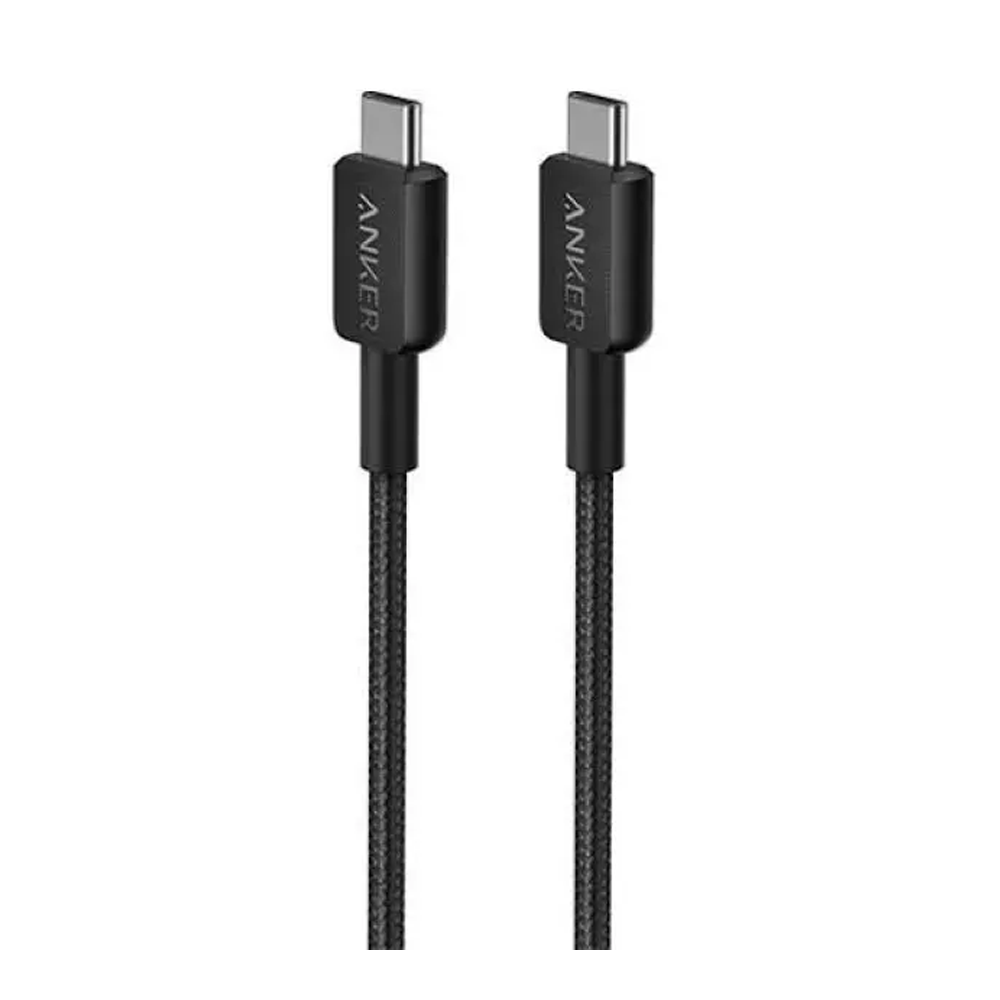 Anker 322 USB-C to USB-C 60W Nylon Braided Cable - 6Ft - Black