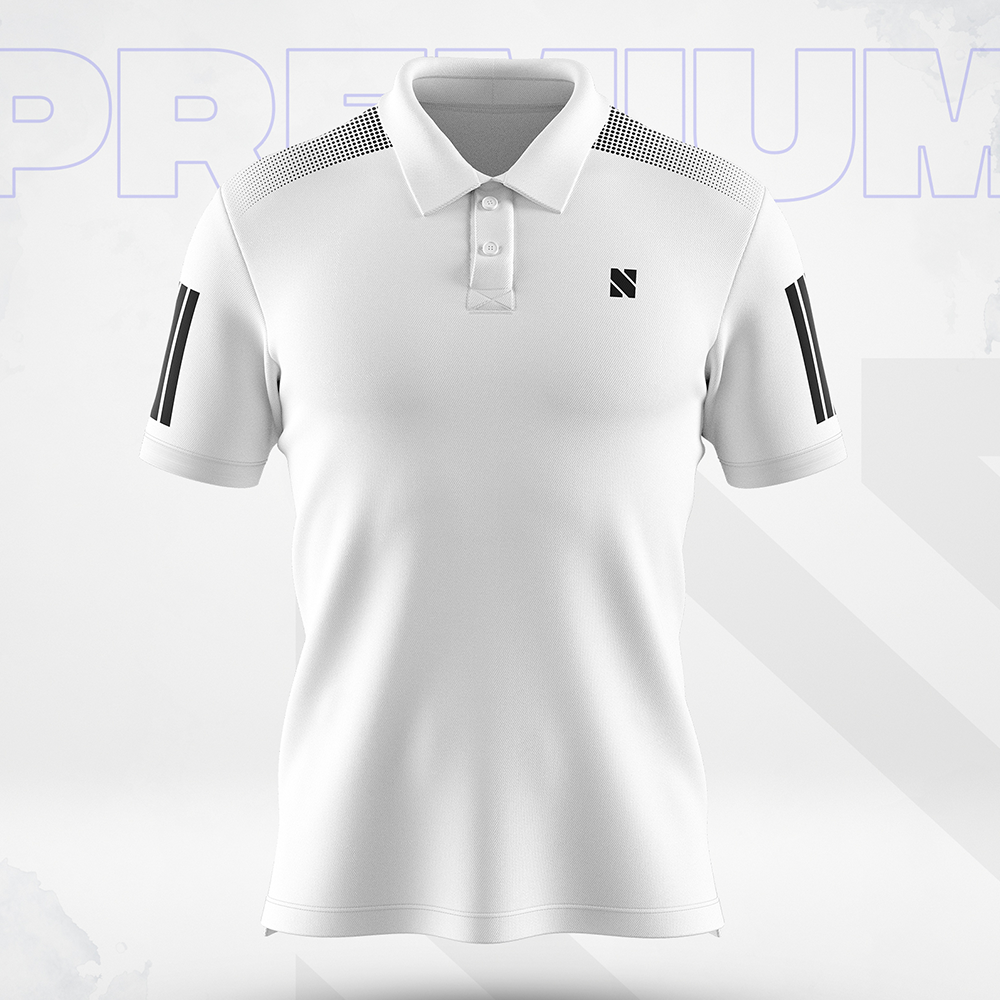 Mesh Sports Wear Short Sleeve Polo Shirt for Men - White - NEX-DP-01