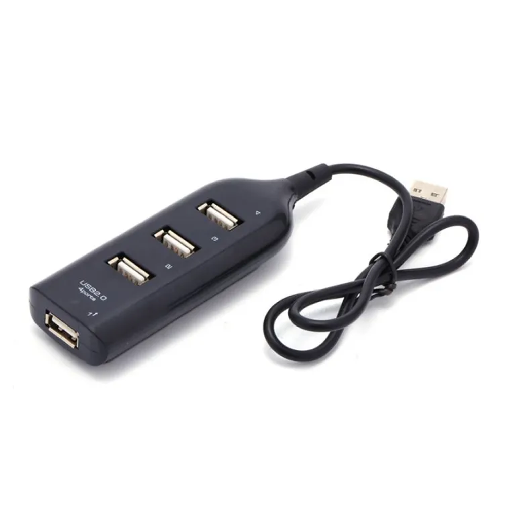 3 In 1 Mini 3 Port USB Hub - Black 