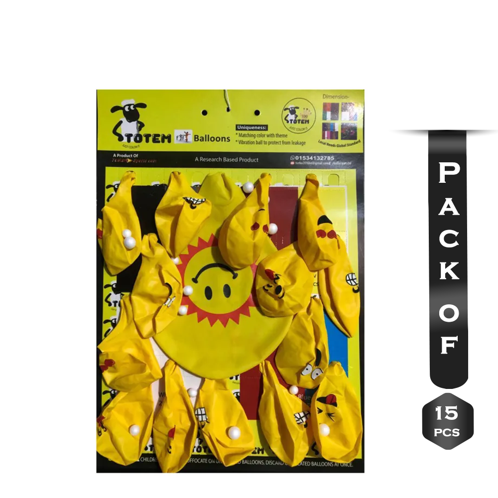 Pack of 15 Pcs Totem Emoji Balloons 