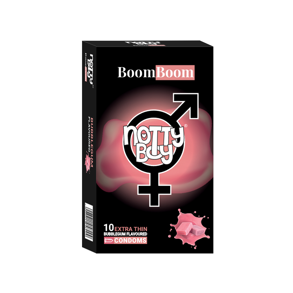 Pack Of Ten NottyBoy BoomBoom Bubble Gum Flavour Condoms