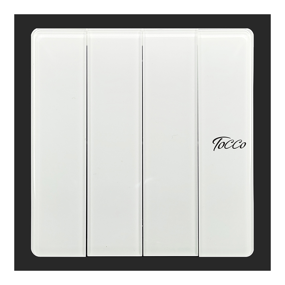 Tocco A1 Series 4 Gang 2 Way Luxury Glass Panel Switch - White