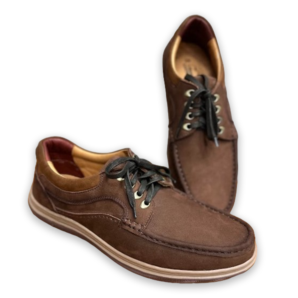 Leather Casual Shoes For Men - Brown - S7