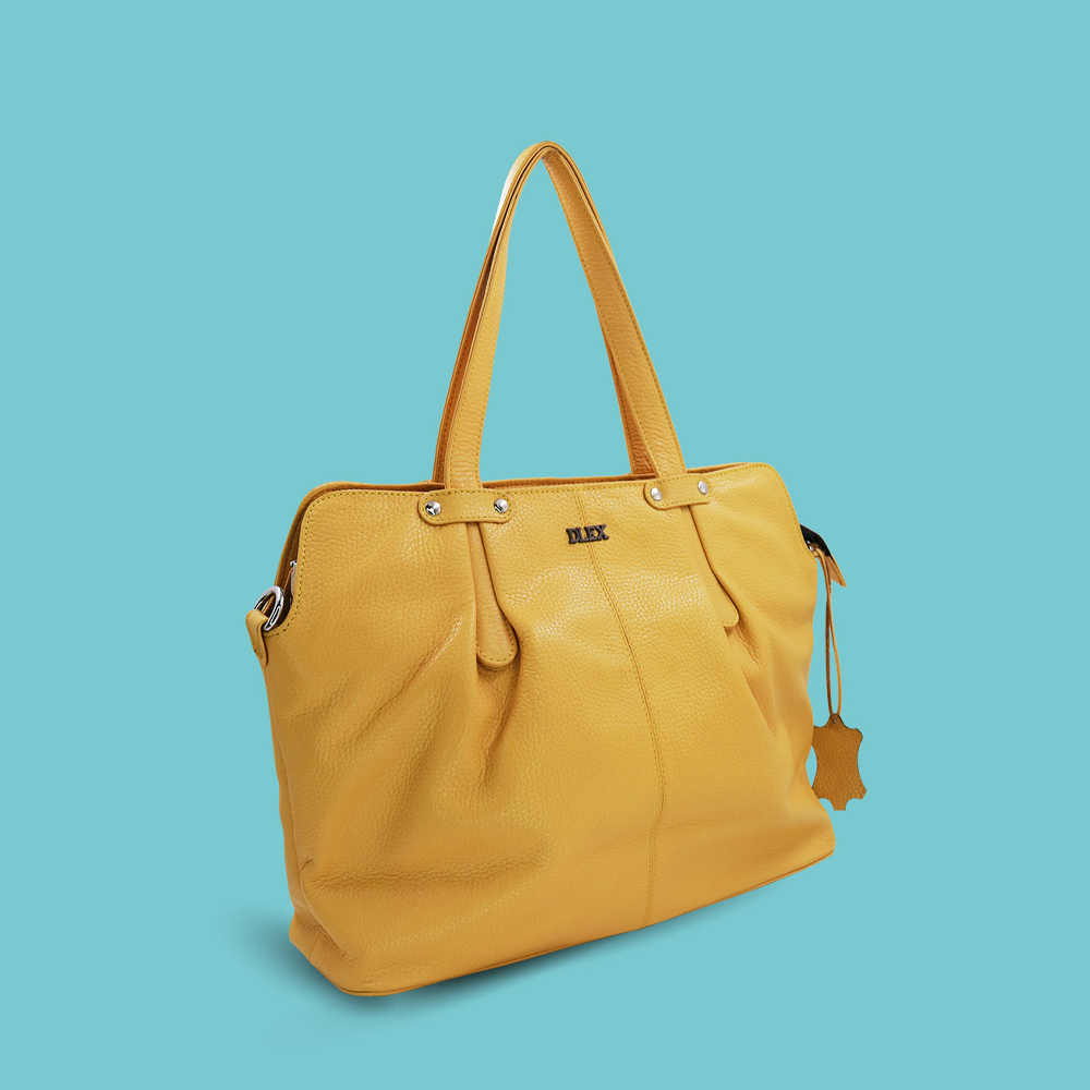 Leather Handbag For Women - Deep Golden - LB-52
