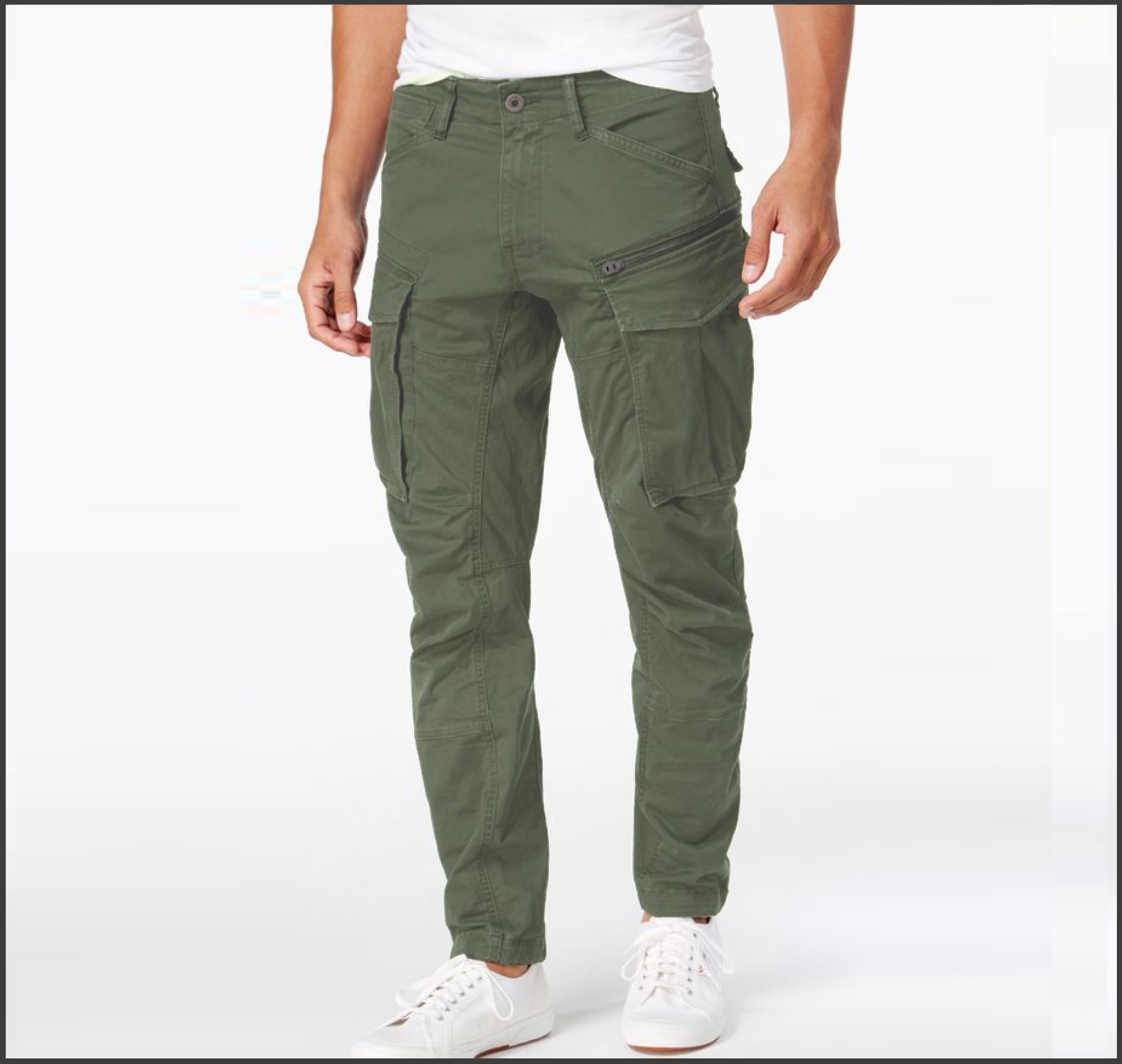 Cotton Cargo Mobile Pant For Men - Deep Olive - NZ-17006