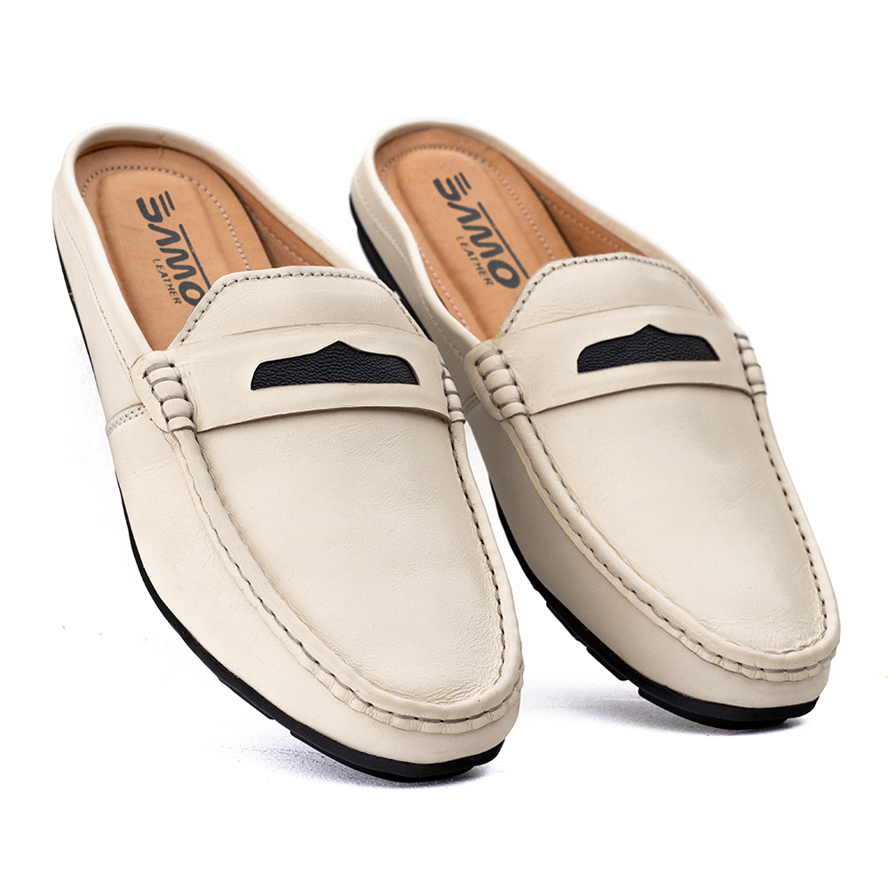 Mens white clearance leather loafer shoes