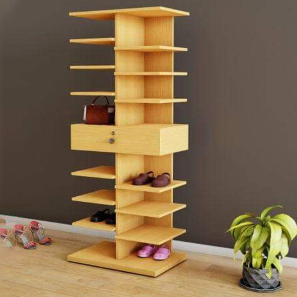 Melamine Board Zigzag Shoe Rack - F2 - Brown