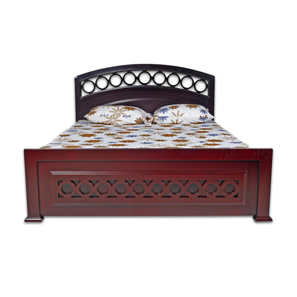 Ring Design Semi Box Bed - Coffee - AB189