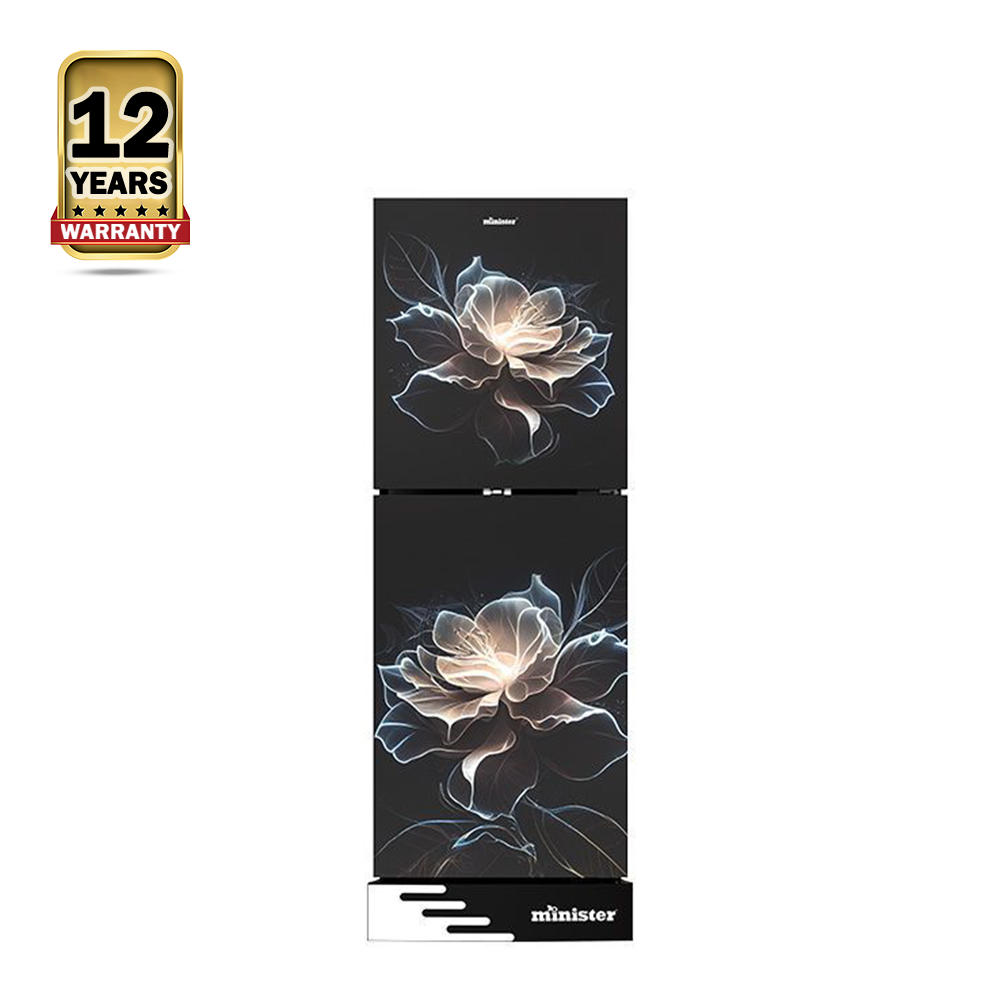 Minister M-165N Top Freezer Refrigerator Blue Marble Lotus Black - 165 Liter