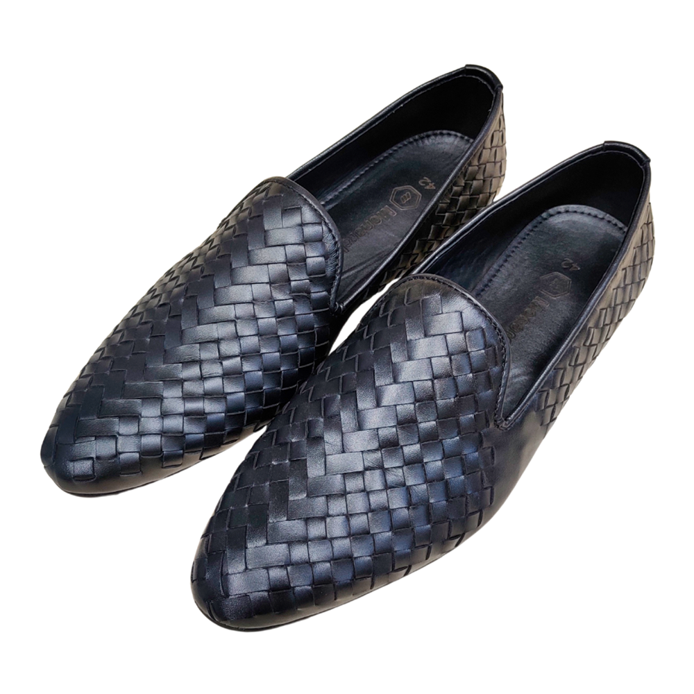Zays Leather Premium Half Shoe for Men - Black - SF79