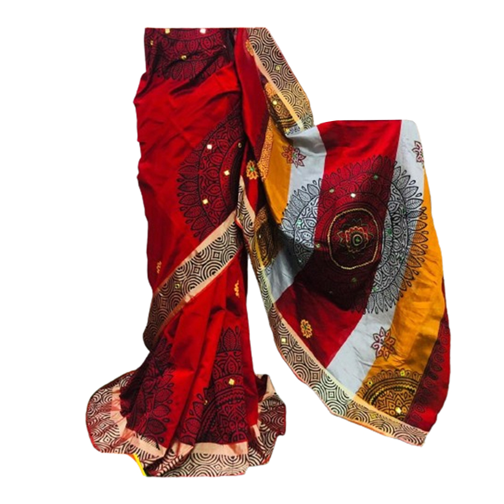 Dupion Silk Saree For Women - Red - SP-H34