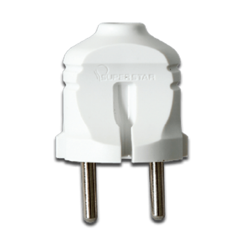 Super Star 2 Pin Plug - White