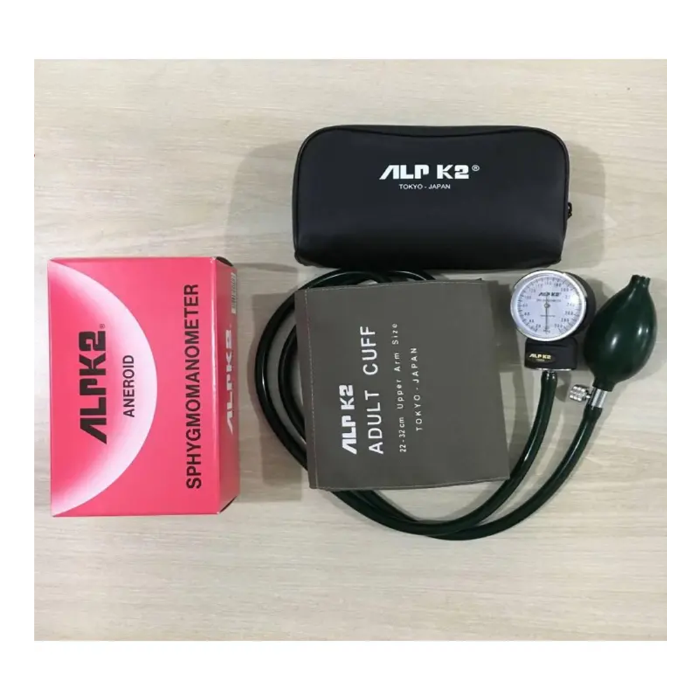 ALKP2 Blood Pressure Monitor Machine Set With Stethoscope - Black
