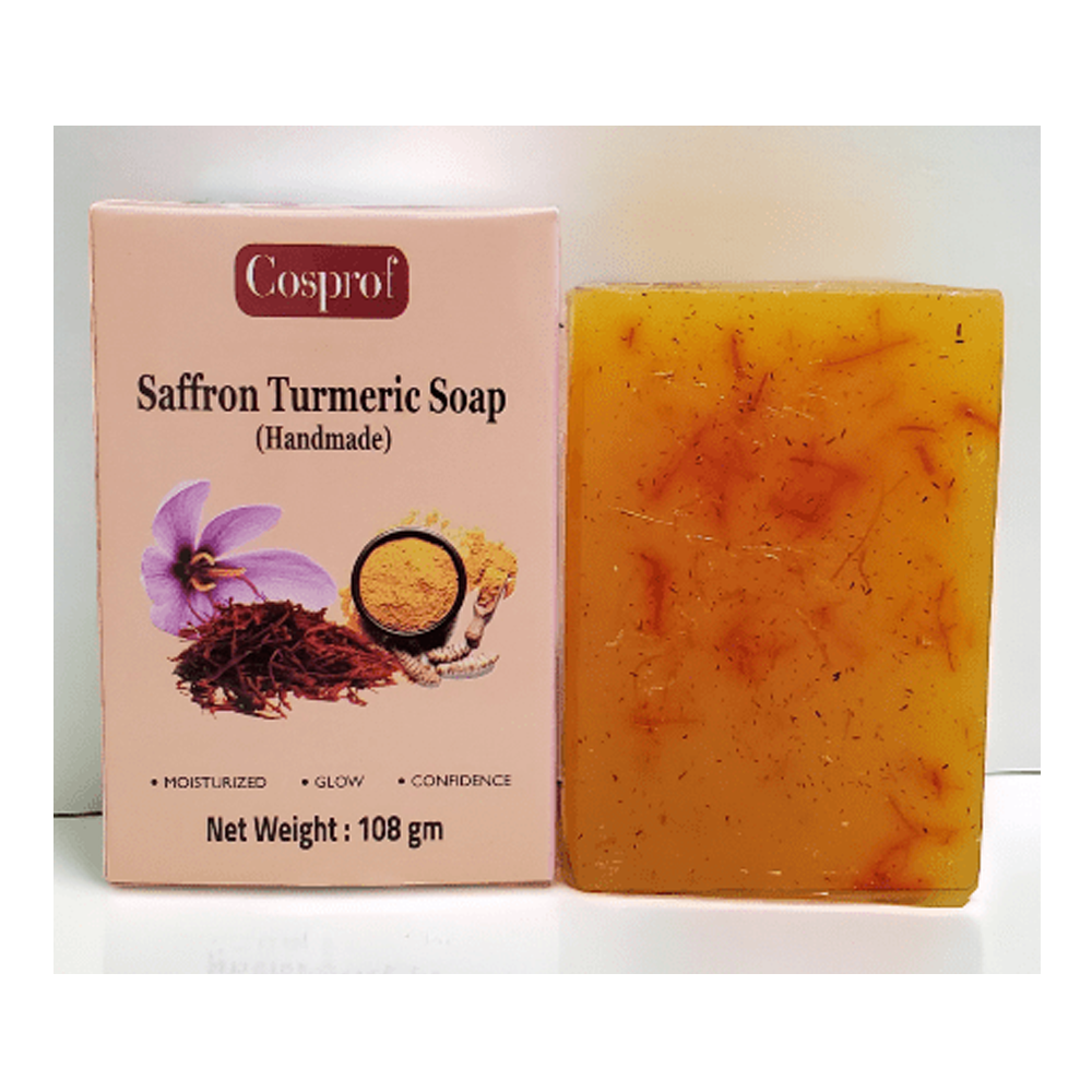 Cosprof Handmade Premium Saffron Turmeric Soap - 108gm
