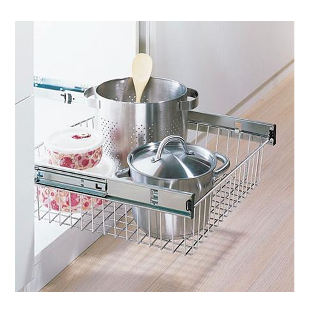 Stainless Steel Side Drawer Basket (2Layer) Sheet 18 Inch Silver GS023B