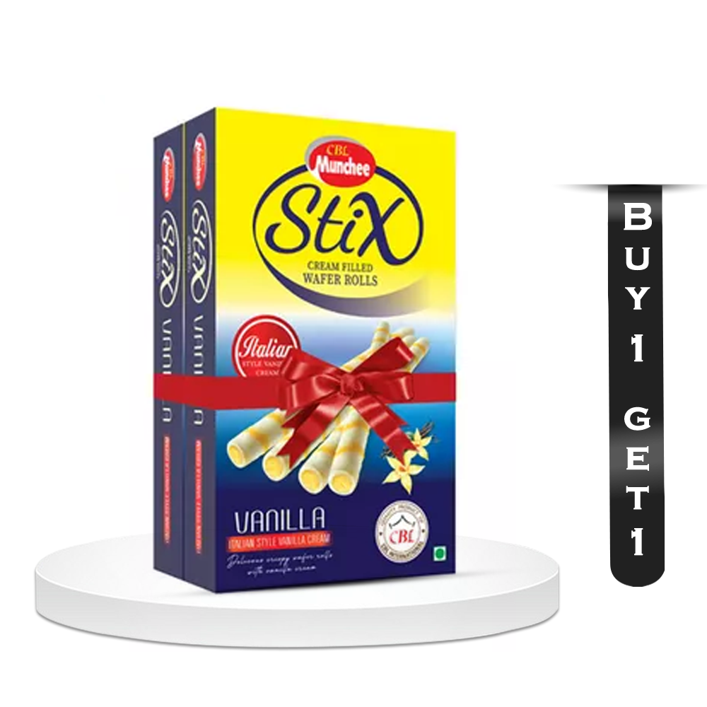 CBL Munchee Stix Cream Filled Wafer Rolls Vanilla 200 gm Buy 1 Get 1 Free - 2x200gm