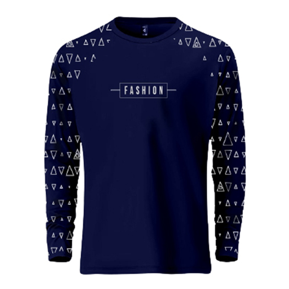 PP Full Sleeve T-Shirt For Men - Navy Blue - FT-51