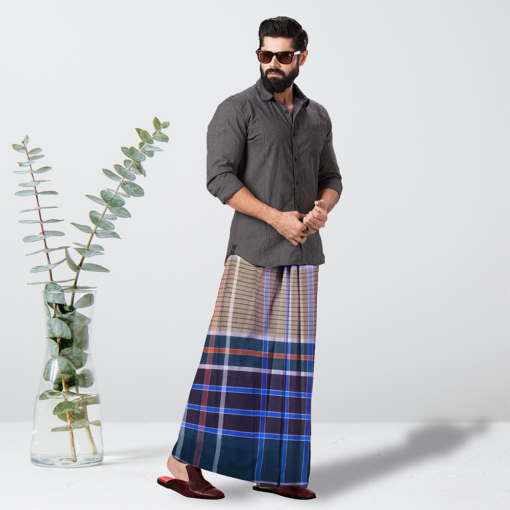 Cotton  Lungi for Men - Multicolor - LMS08