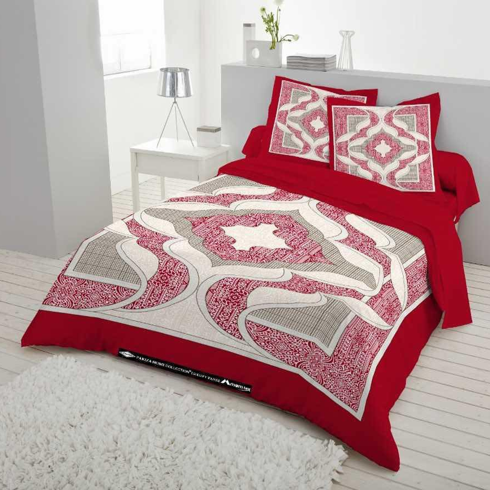 Panel Cotton King Size Bedsheet With Pillow Cover - Multicolor - 192423