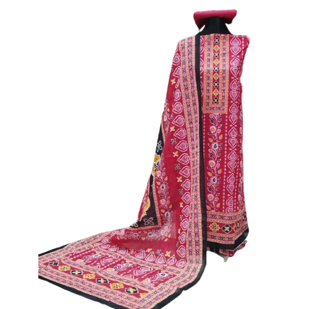 Unstitched Cotton Printed  Salwar Kameez For Women - Multicolor - 3A-C2