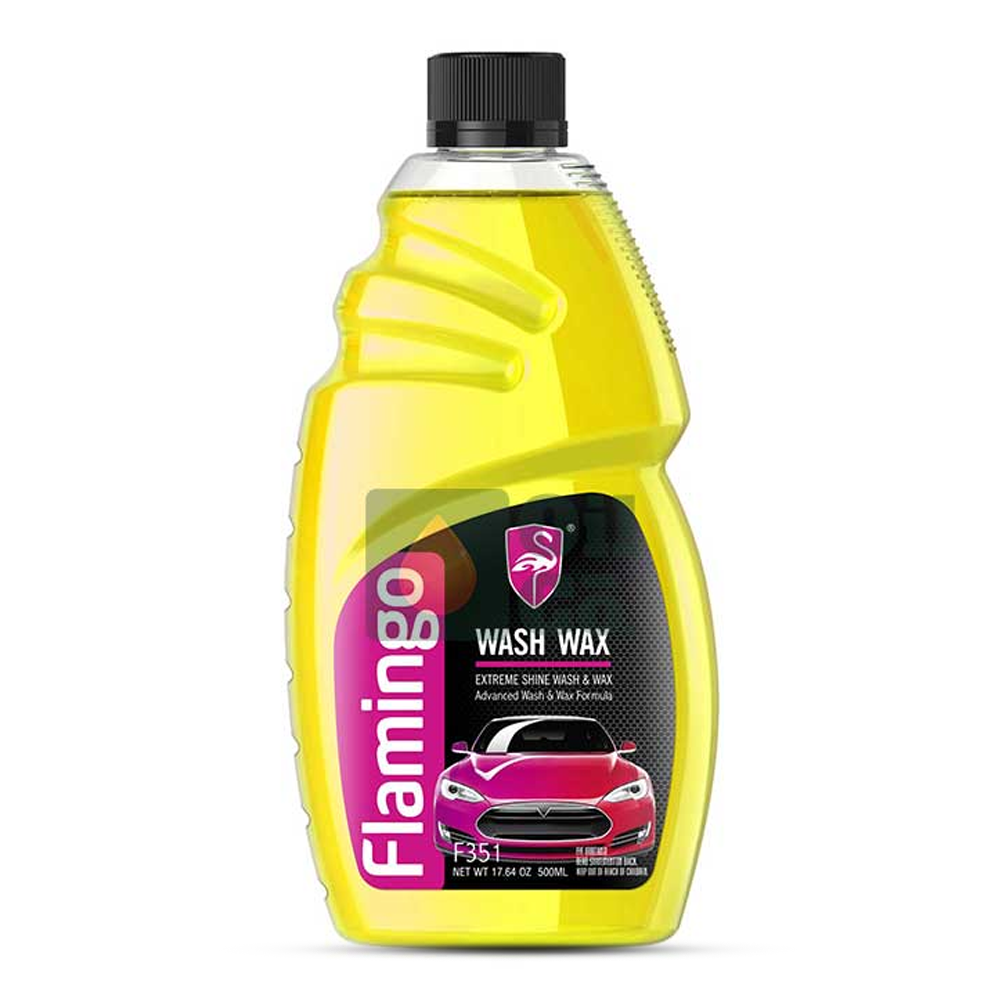 Flamingo Wash Wax Shampoo For Car and Motor Bike - 500ml