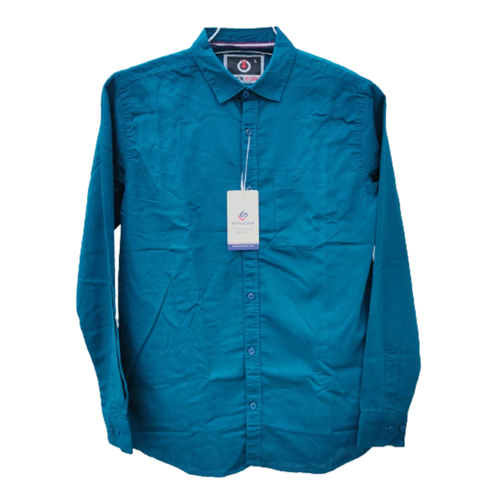 Oxford Cotton Full Sleeve Shirt For Men - Blue - OP66