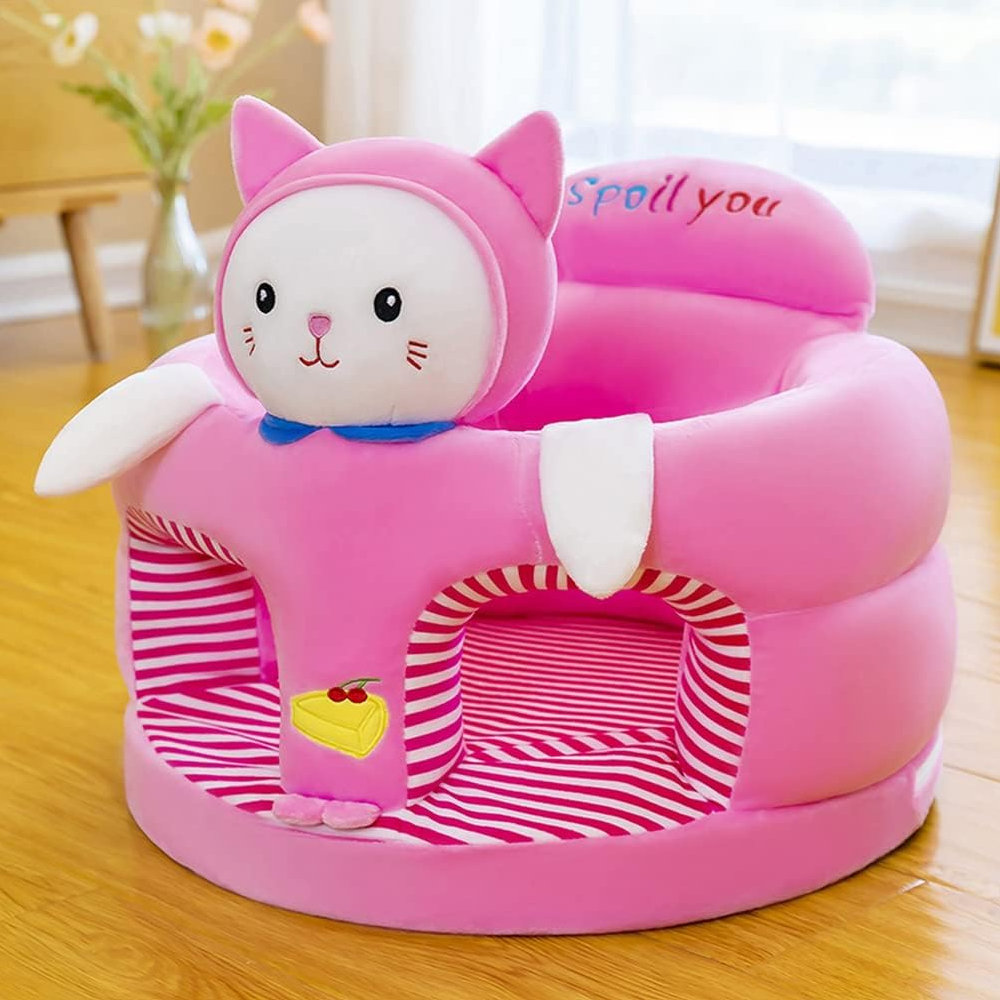 Cotton Animal Shaped Baby Sitting Sofa Seat Chair for Kids - Pink