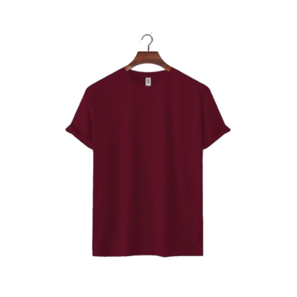 Cotton Short Sleeve T-Shirt For Men - Maroon