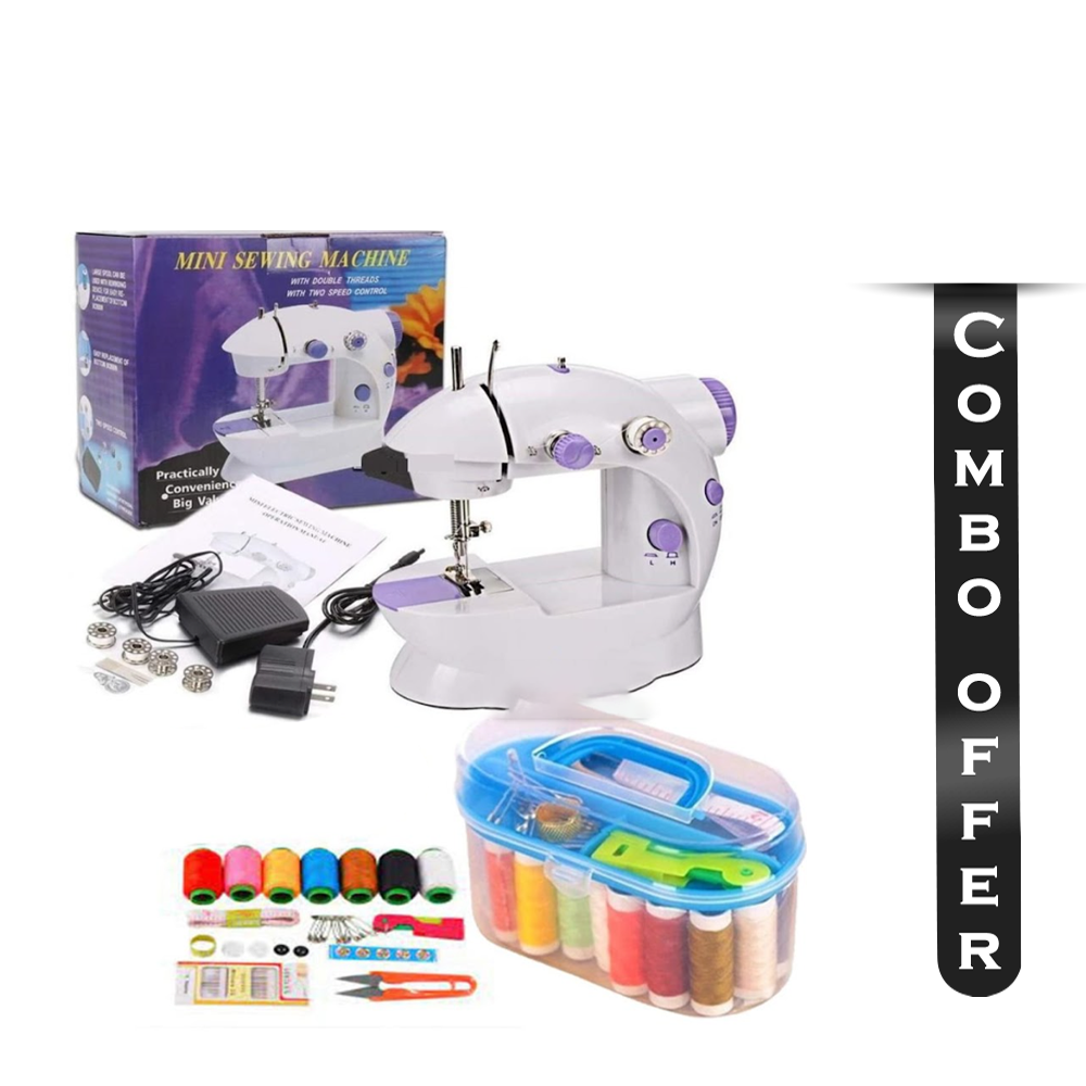Combo Offer VOF CGSM202 5 In 1 Mini Electric Sewing Machine - White