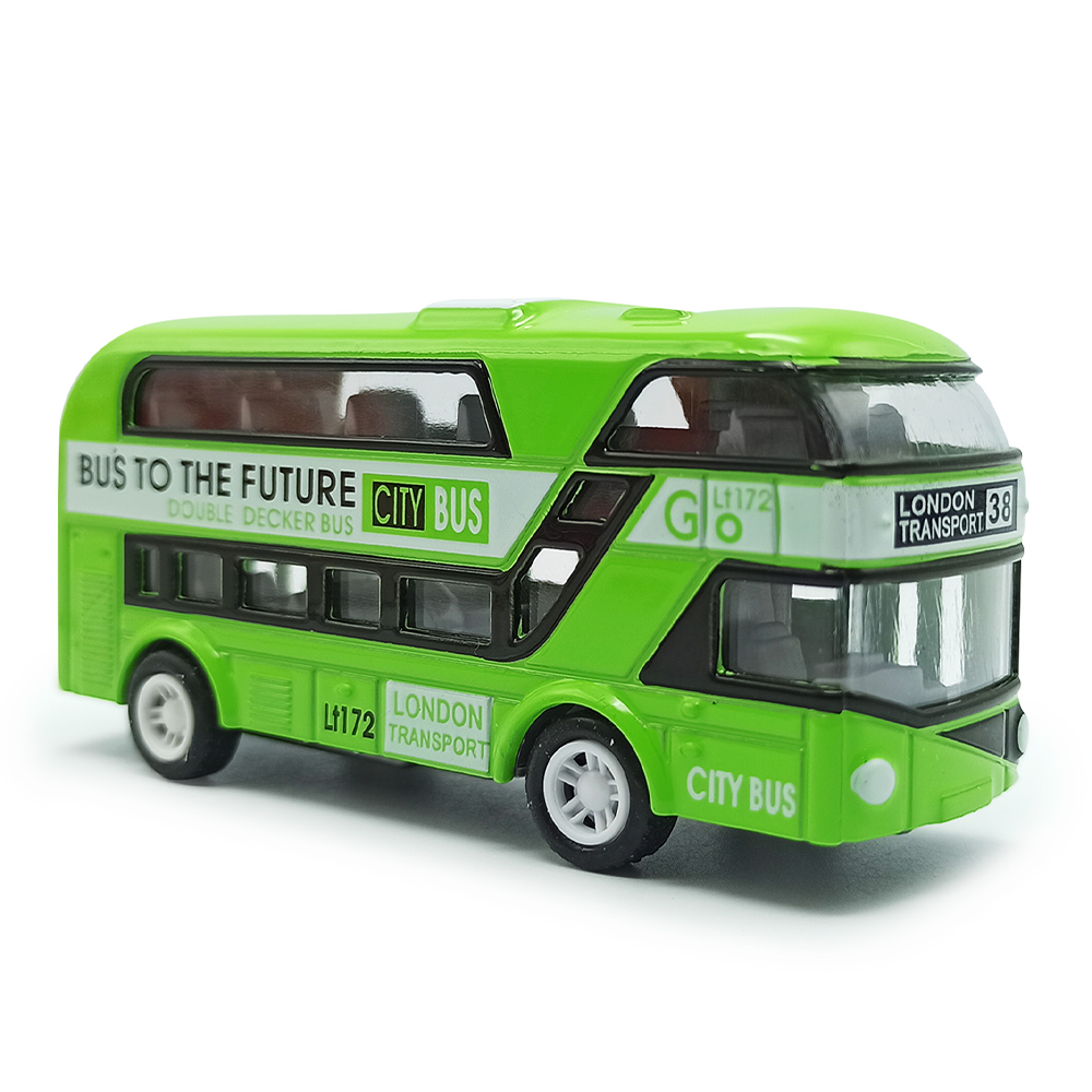 Alloy Die Cast Metal Mini Bus Toy For Kids - Green