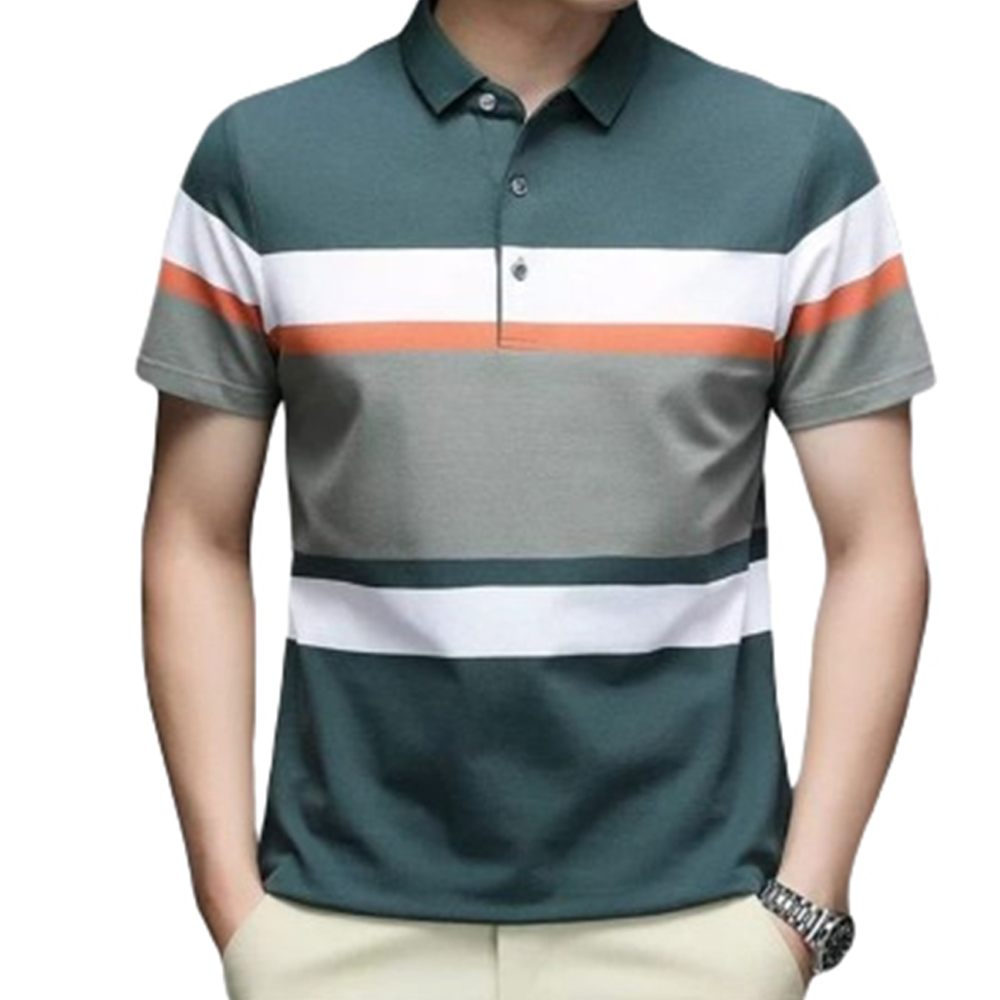 Pique Cotton Half Sleeve Polo For Men - Green - PT-N8