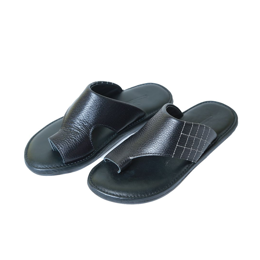 Leather Sandal For Men - Black