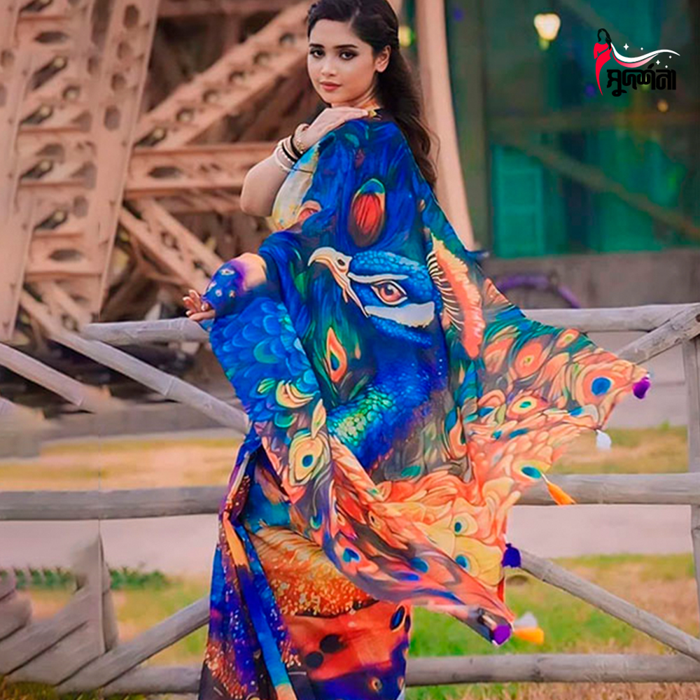 Chanduri Silk Digital Print Saree - 003