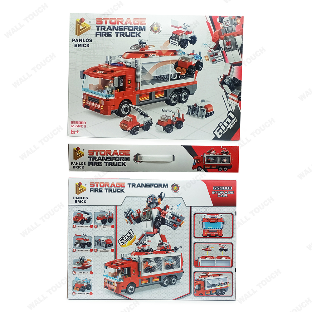 6 In 1 Storage TransForm Fire Truck Building Blocks - 655 Pcs - 183214544