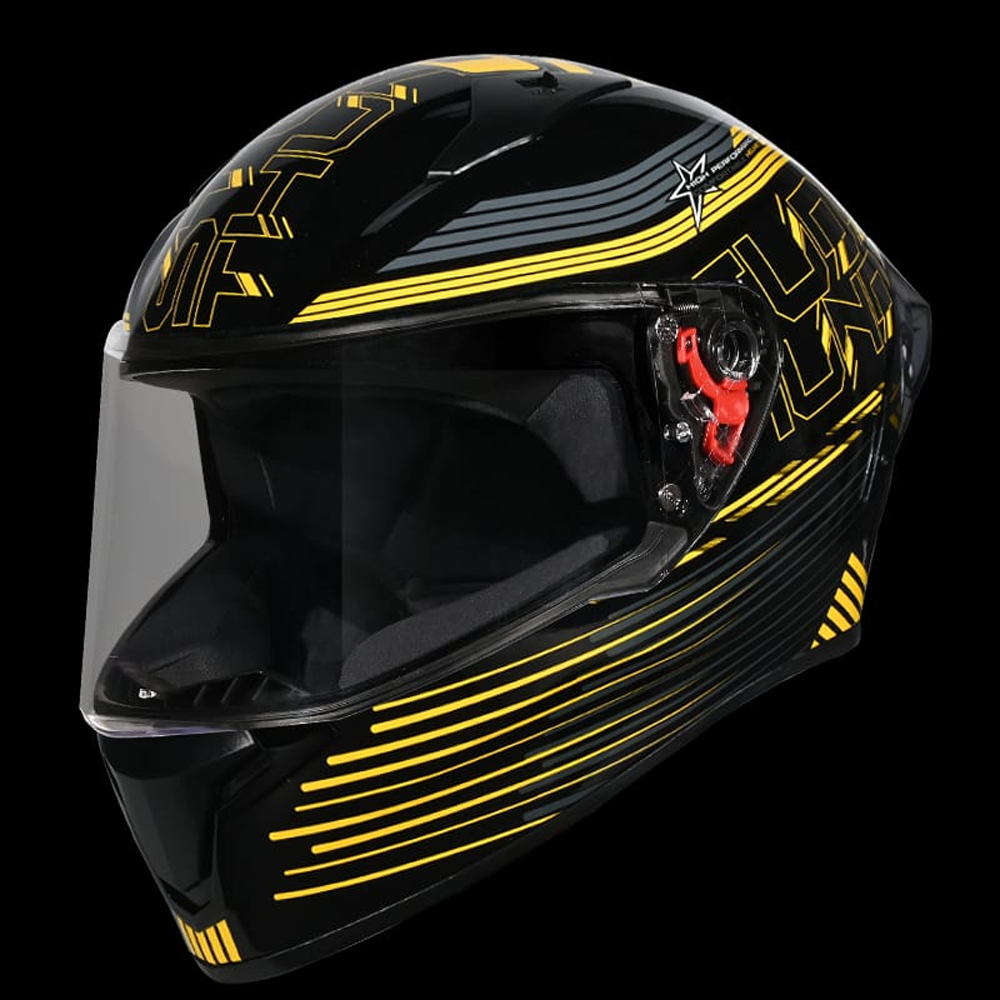 Studds Thunder Full Face Bike Helmet - Black and Yellow