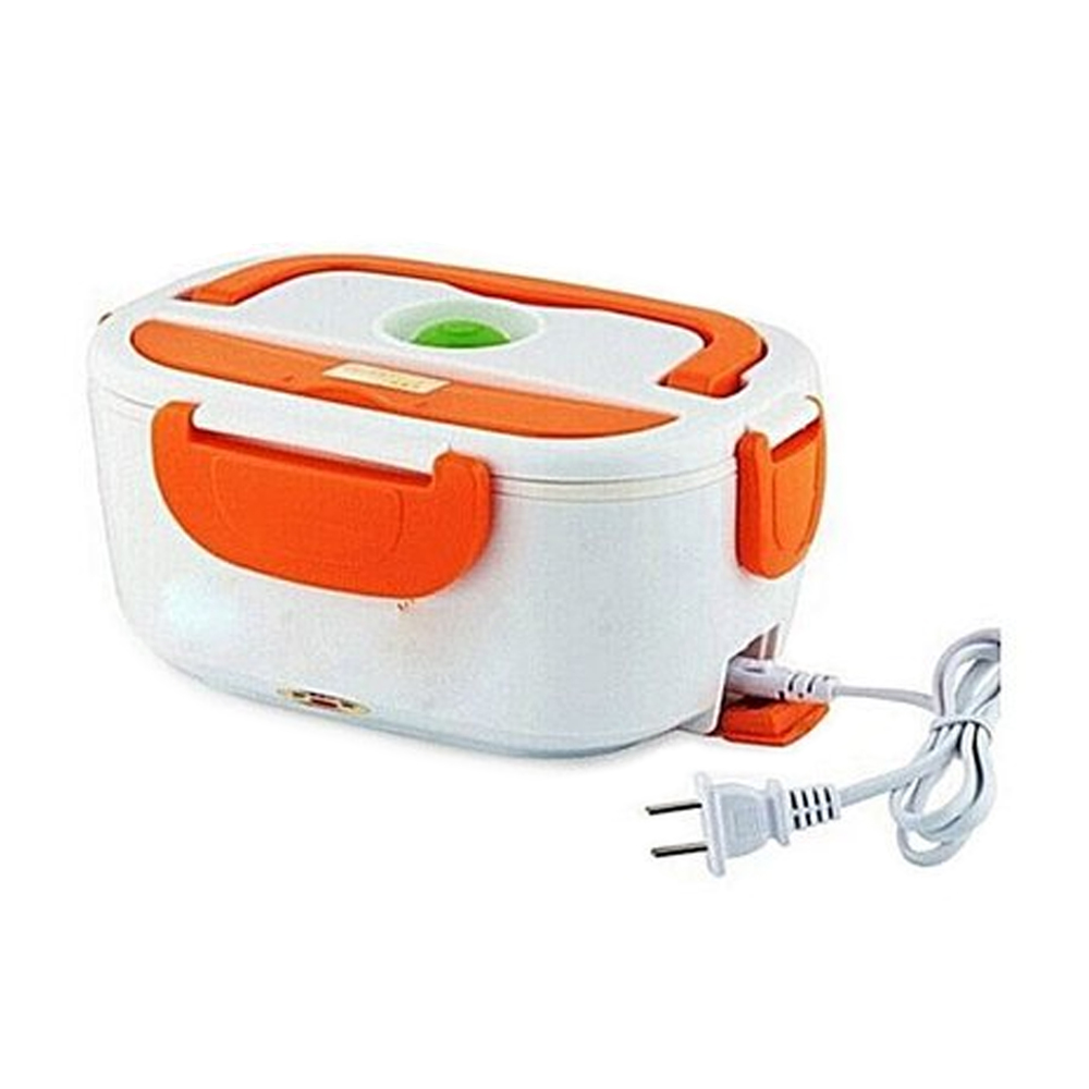 Portable Electric Lunch Box - White and Orange