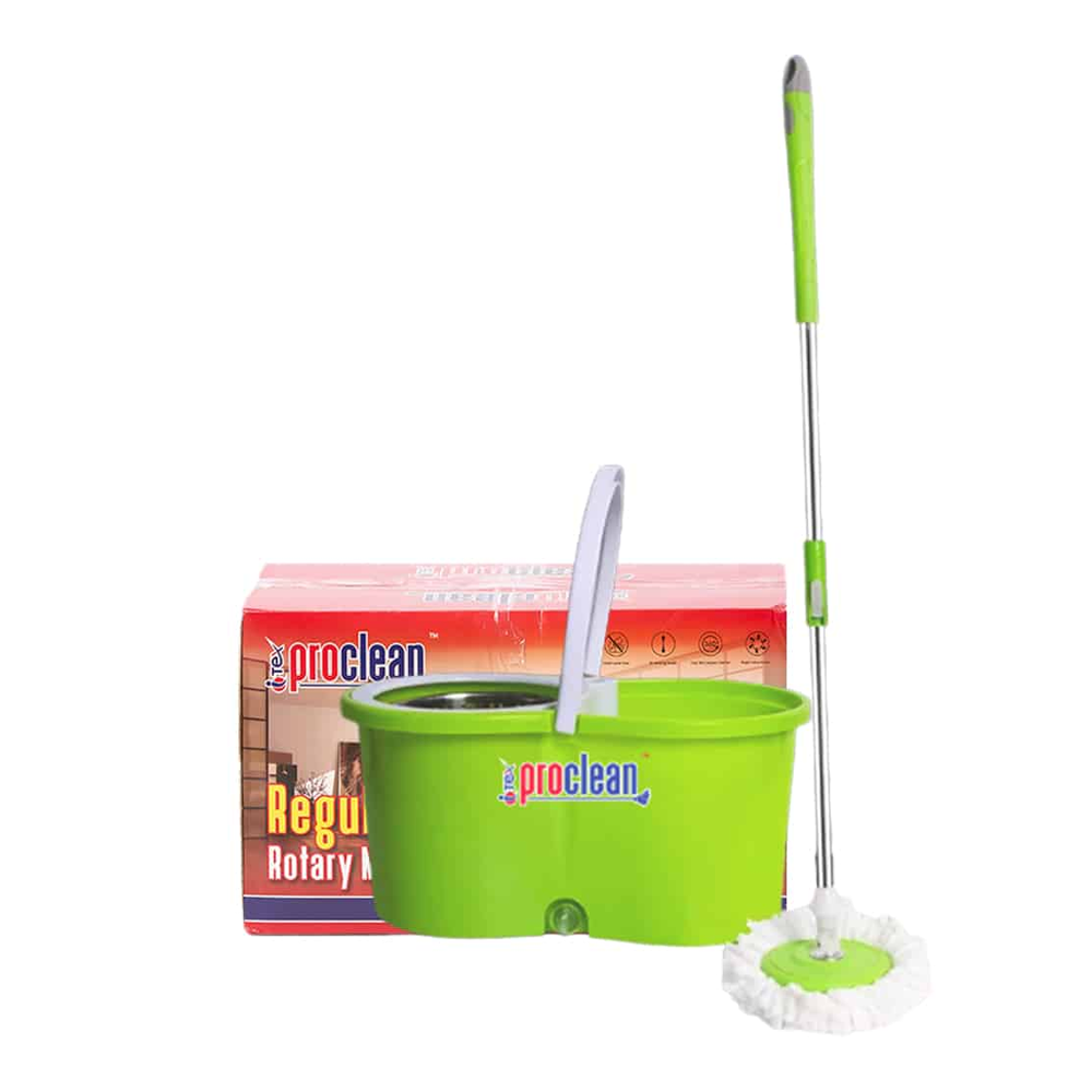 Microfiber 360 Degree Spin Mop With Bucket - Green - RM-9586