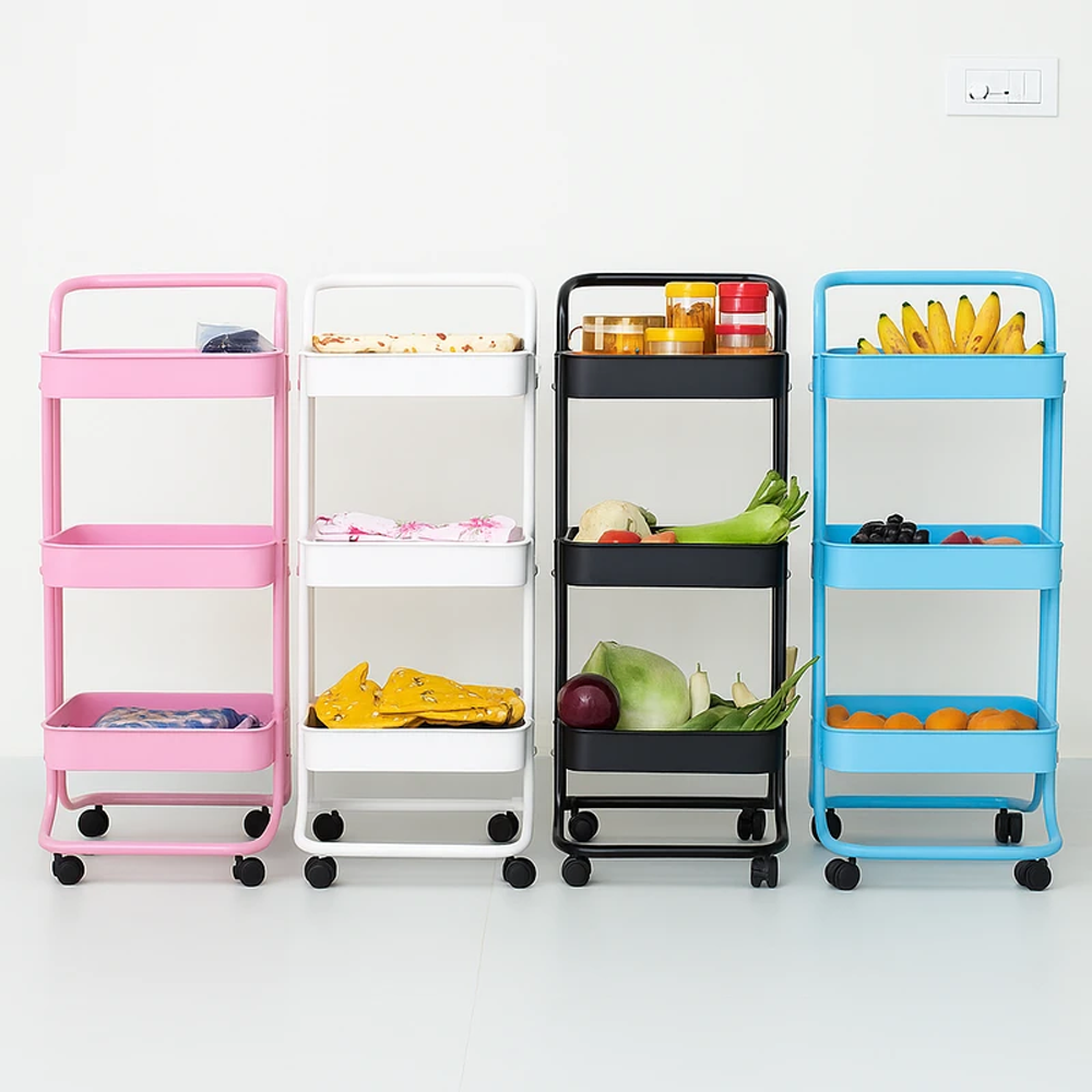 3 Layer Trolley Rack with Tier - Multicolor