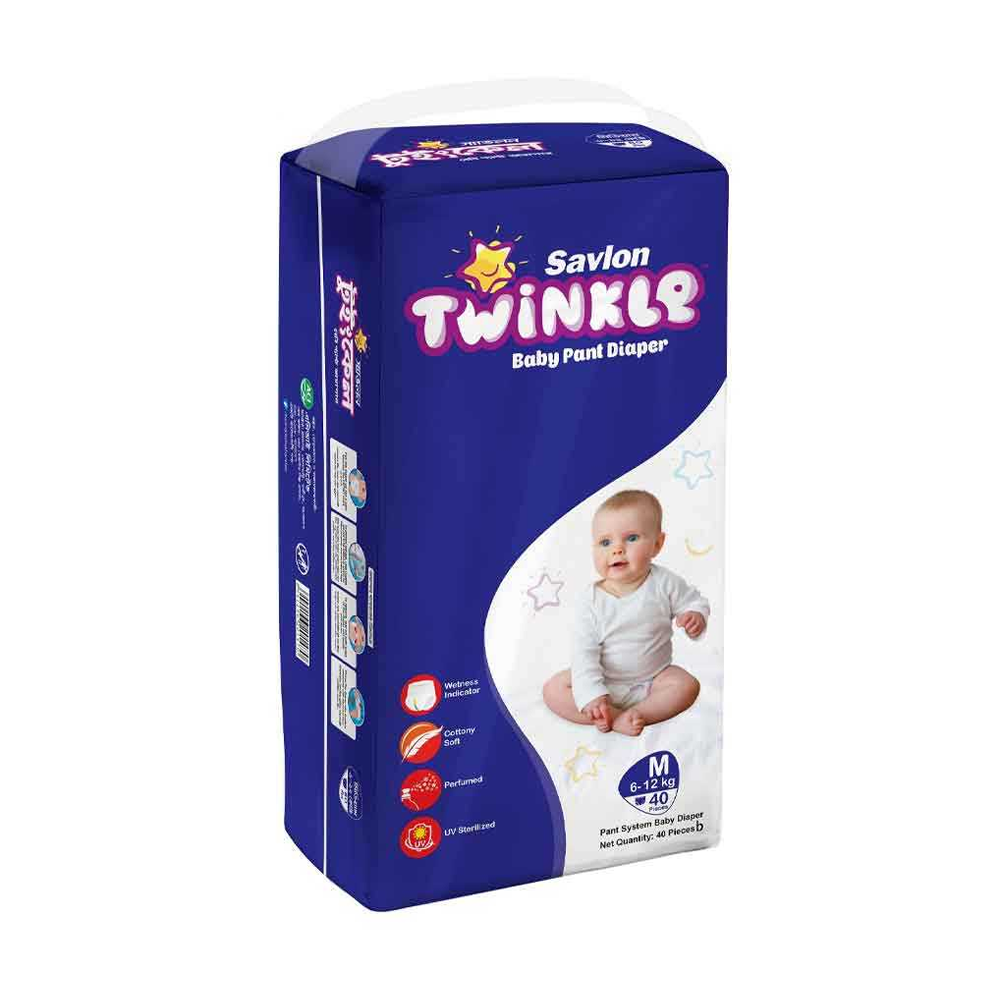 Savlon Twinkle Medium Pant Diaper - 7-12Kg - 40 Pcs