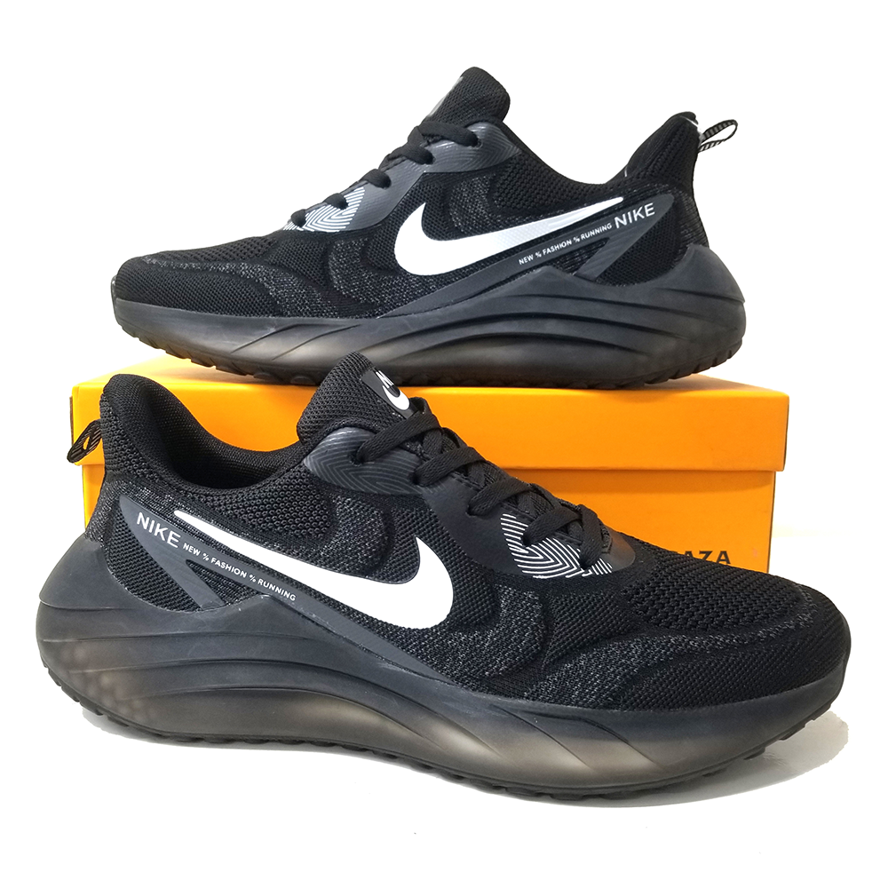 Cotton Fabric Running Sports Shoe for Men - Black - MK 57