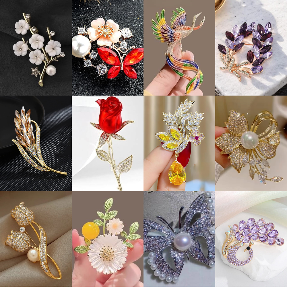 Hijab Pin Combo Pack - 12 Pcs (Different Colors)