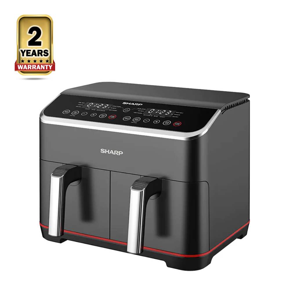 Sharp KF-DF80RT-K3 Double Basket Air Fryer - 8 Liter