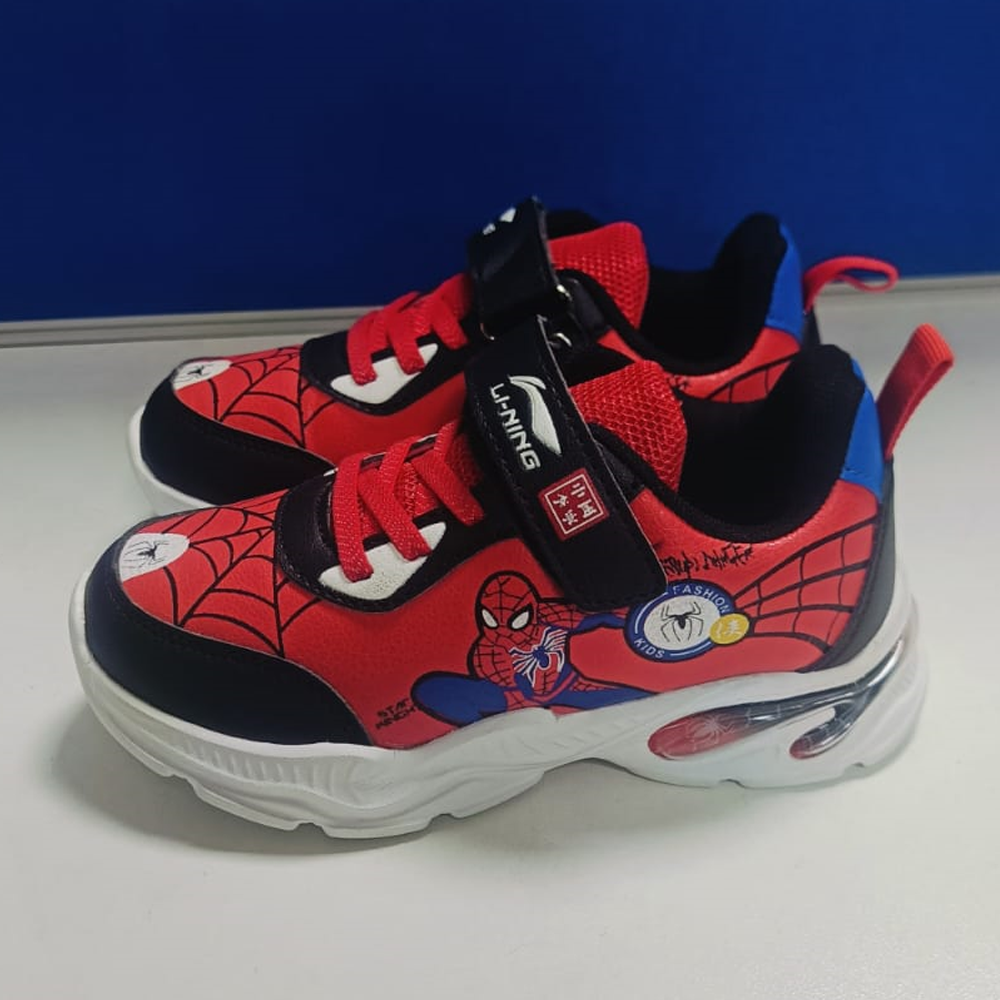 Kids Spider Man Themed Sports Sneakers - Red & Black