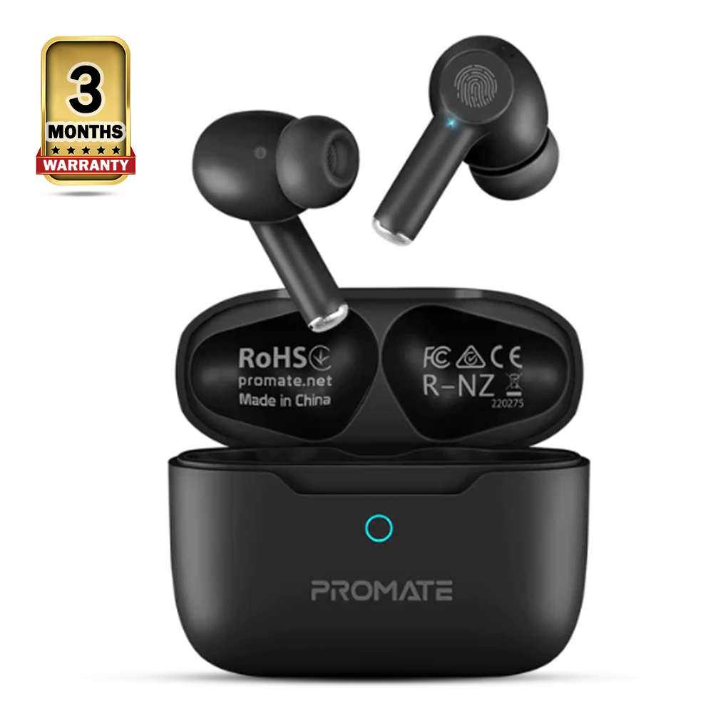 PROMATE ProPods High-Definition ANC TWS Earphones With Intellitouch - Black