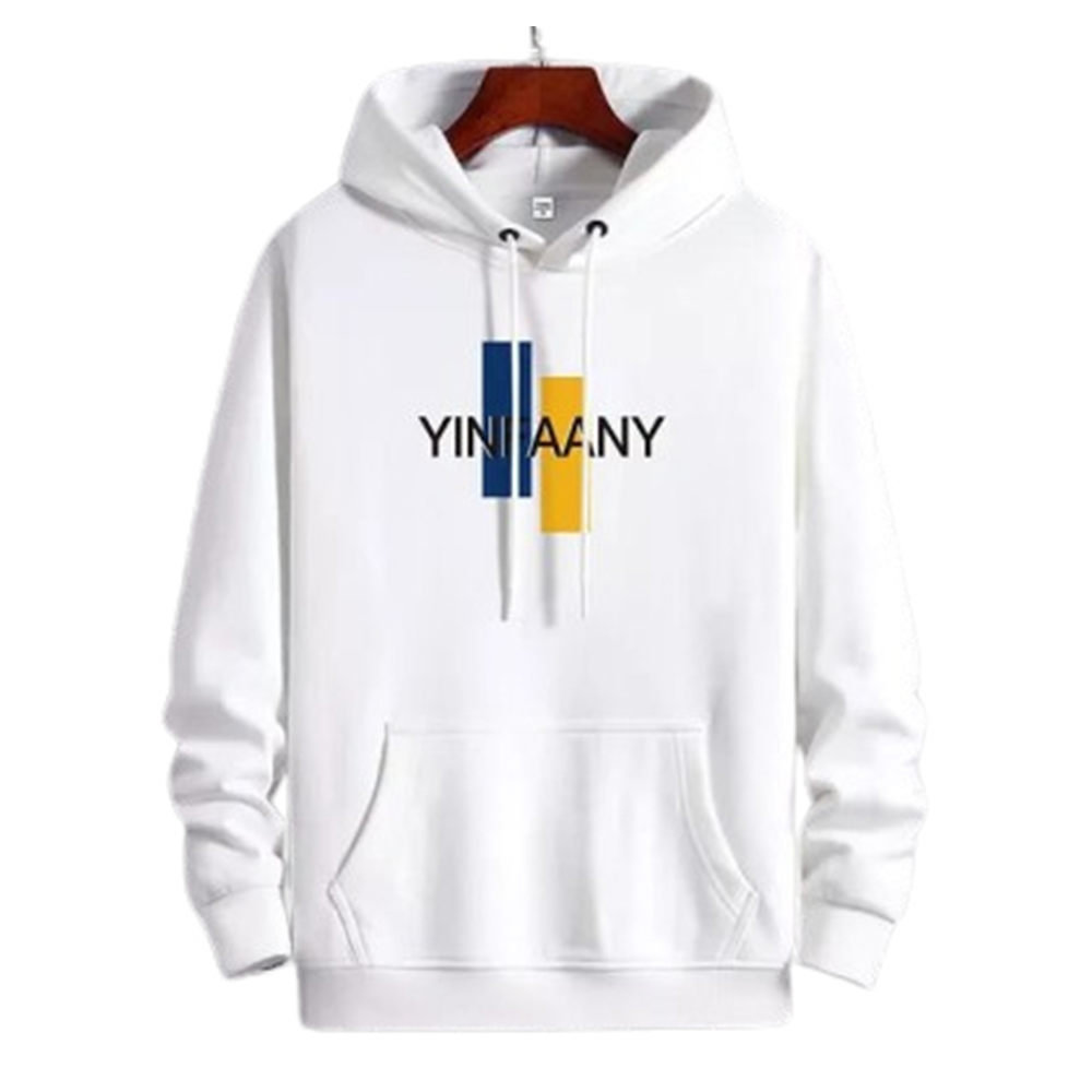 Cotton Hoodie For Men - White - H-185