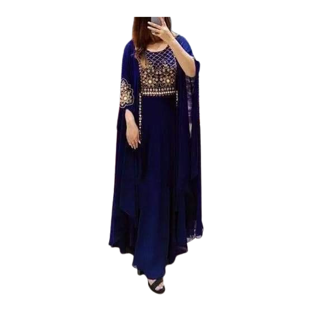 Georgette Indian Luxury Kaftan For Women - Blue